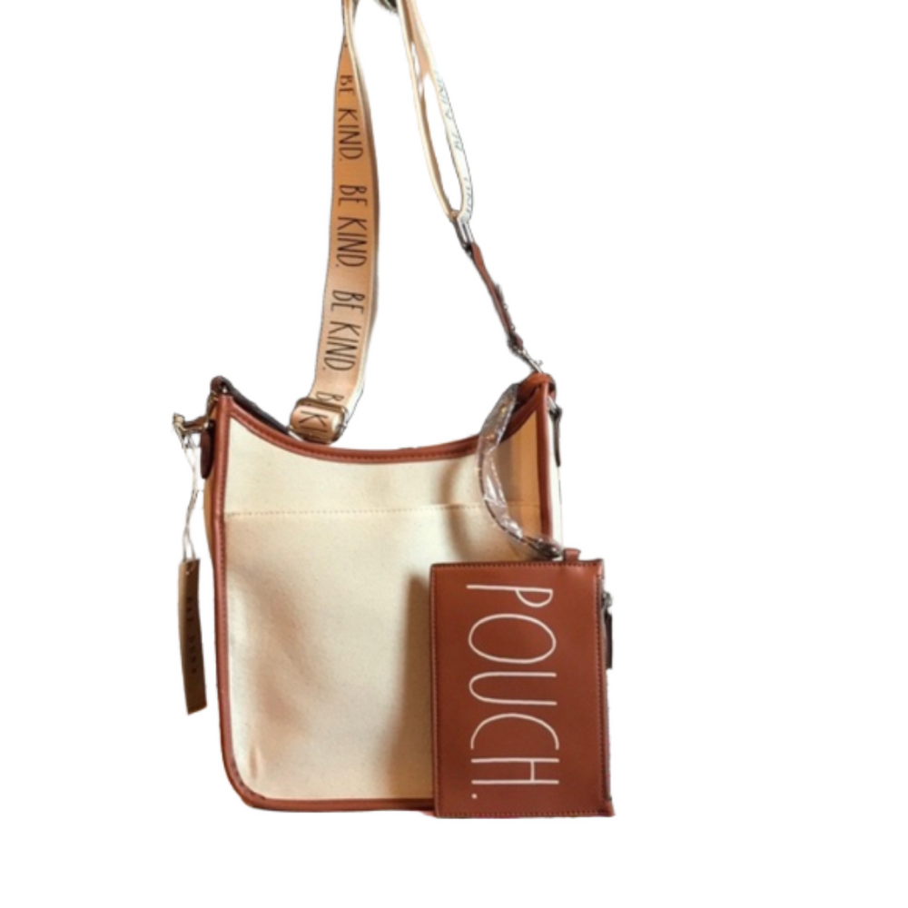 RAE DUNN Core “Be Kind” Crossbody Detachable Pouch Bag, NWT, 11.5x10x3